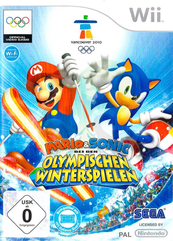 Mario Sonic bei den Olympischen Winterspielen Front Cover nintendo wii spiel gebraucht spieleundkonsolen