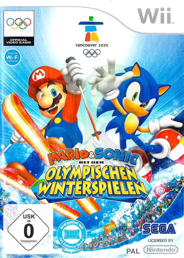 Mario Sonic bei den Olympischen Winterspielen Front Cover nintendo wii spiel gebraucht spieleundkonsolen