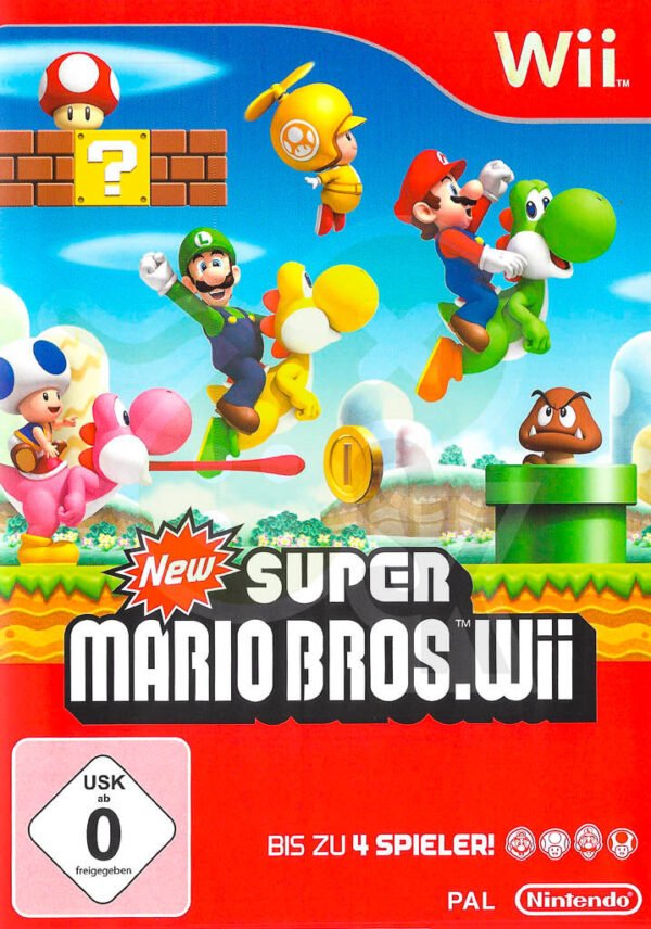 New Super Mario Bros Wii Front Cover spieleundkonsolen Nintendo Wii gebraucht