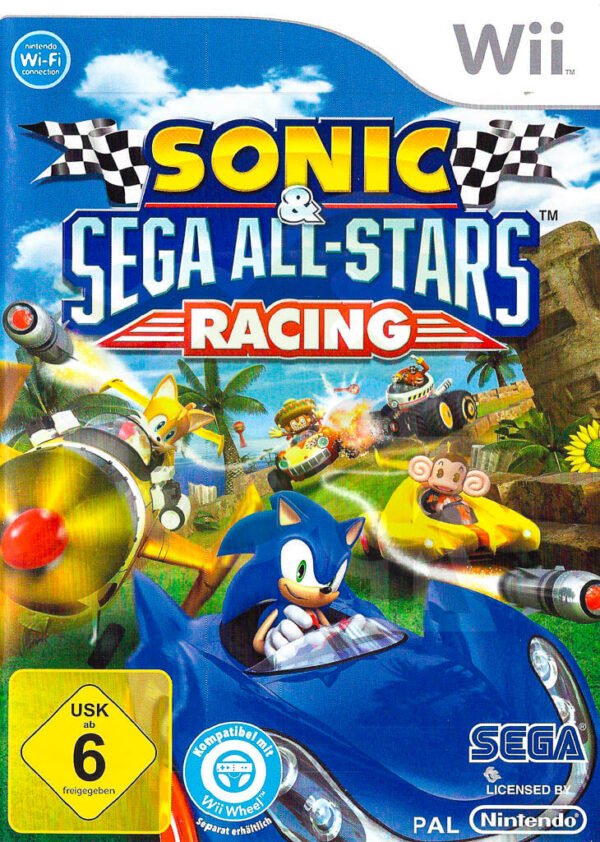 Sonic Sega All Stars Racing Front Cover Nintendo Wii spiel gebraucht spieleundkonsolen