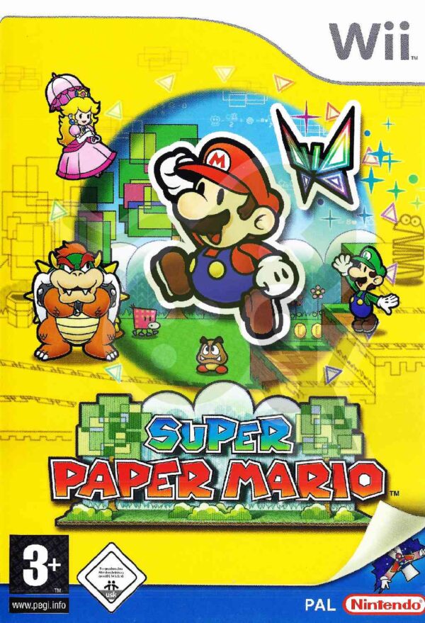 Super Paper Mario Front Cover spieleundkonsolen nintendo wii gebraucht