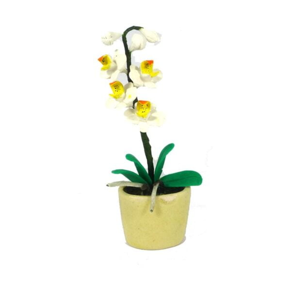 creal 70475 weibe orchidee in ovalen blumentopf 1 12 fur puppenhaus