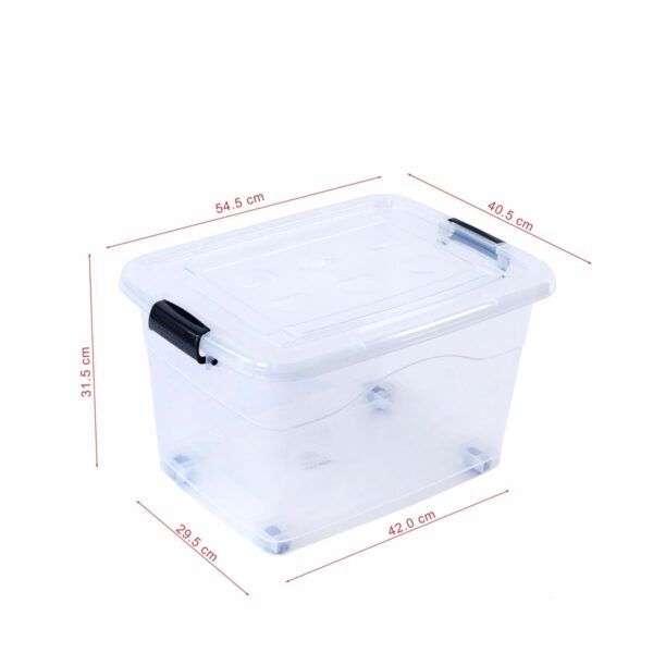 12 x 65 L Aufbewahrungsbox mit Deckel - stapelbar und rollbar – Bild 5