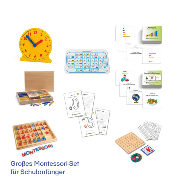 Großes Montessori-Set für Schulanfänger