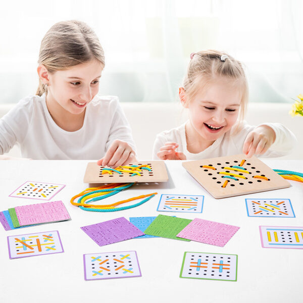 Fädeln um die Wette! Partnerspiel mit Fädelvorlagen