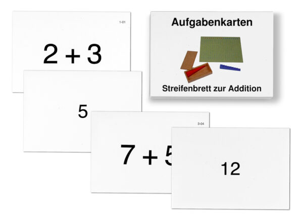 Aufgabenkarten zum Streifenbrett zur Addition