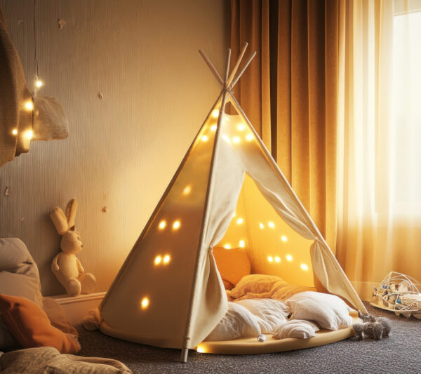 Premium Tipi Kinderzelt - Spielzelt mit gepolsterter Decke – Bild 2
