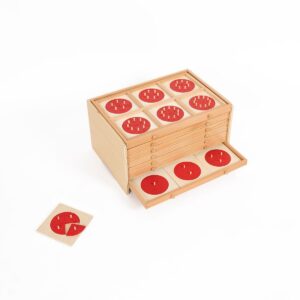 Bruchrechenkreise aus Holz in der Kommode mit Schubfächern