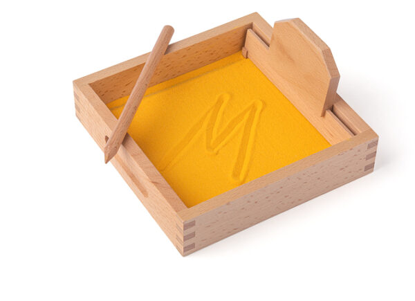 Das Sandtablett - Sandmalen mit Holzstift und Schieber