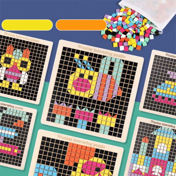 Großes Farbpuzzlebrett mit Mosaiksteinen – Bild 6