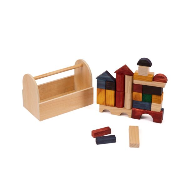 Bauklötze für kleine Baumeister im Holzkasten – Bild 2