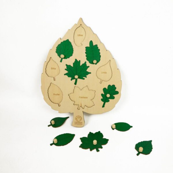 Laubblatt-Puzzle aus Holz – Bild 2