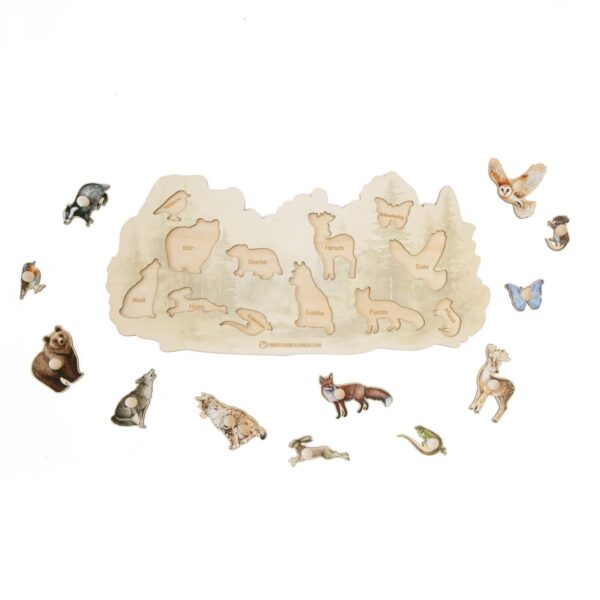Puzzle Wildtiere aus Holz – Bild 3