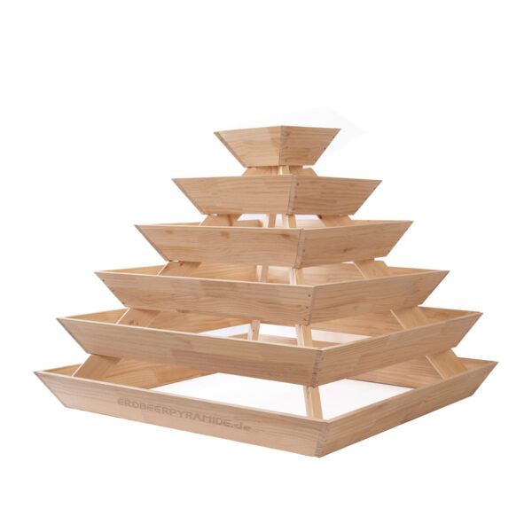 Große Pflanzpyramide aus Holz - ideal als Erdbeerpyramide, Kräuterpyramide oder Blumenpyramide – Bild 4