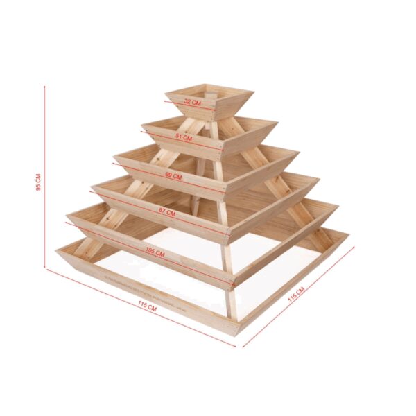 Große Pflanzpyramide aus Holz - ideal als Erdbeerpyramide, Kräuterpyramide oder Blumenpyramide – Bild 6