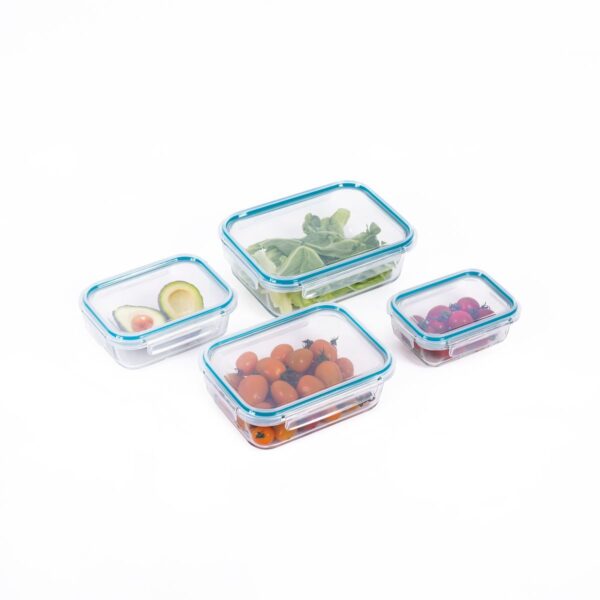 Frischhaltebehälter aus Glas, 4er Set (Frischhaltedosen, Gefrierdosen, wie LOCK & LOCK) – Bild 2