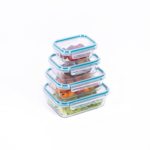 Frischhaltebehälter aus Glas, 4er Set (Frischhaltedosen, Gefrierdosen, wie LOCK & LOCK)