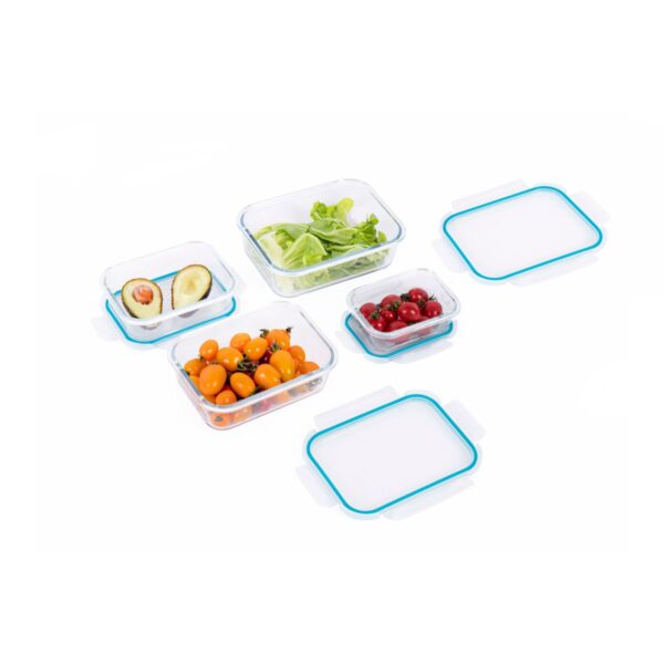 Frischhaltebehälter aus Glas, 4er Set (Frischhaltedosen, Gefrierdosen, wie LOCK & LOCK) – Bild 3