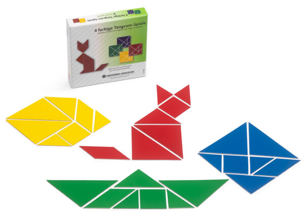 Tangramsatz - 4 farbige Tangram-Spiele, 28-teilig