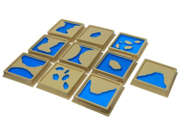 Tafeln mit 10 Land- und Wasserformen