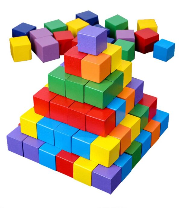 100 farbige Holzwürfel 2x2x2 cm