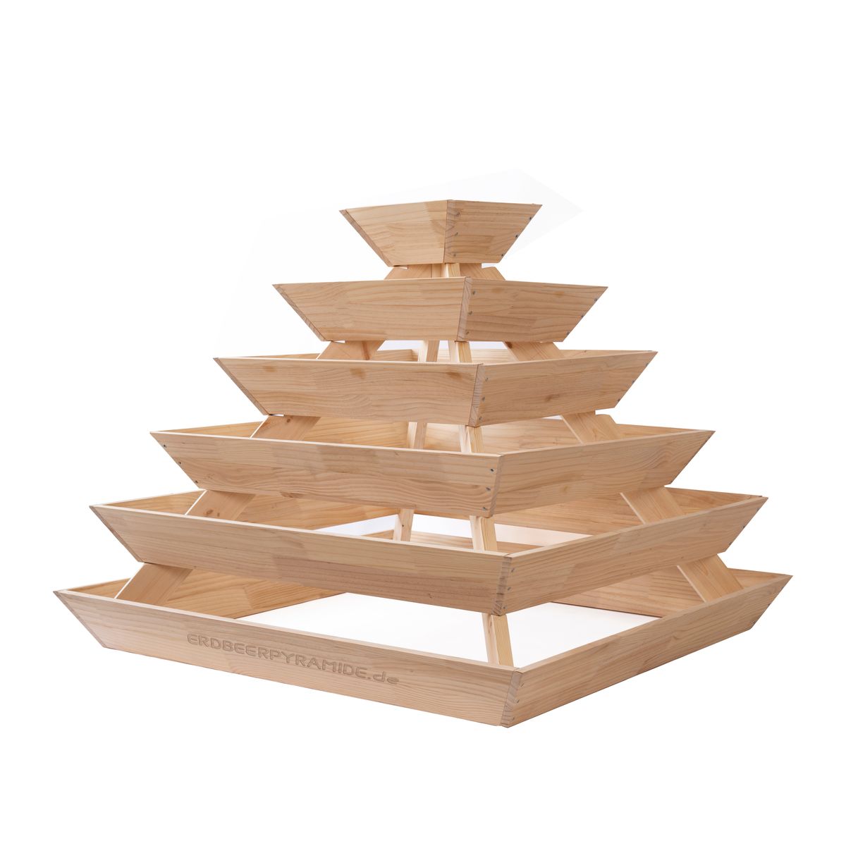 Große Pflanzpyramide aus witterungsbeständigem Lärchenholz - ideal als Erdbeerpyramide, Kräuterpyramide oder Blumenpyramide 2 Große Pflanzpyramide aus witterungsbeständigem Lärchenholz - ideal als Erdbeerpyramide, Kräuterpyramide oder Blumenpyramide – Bild 2