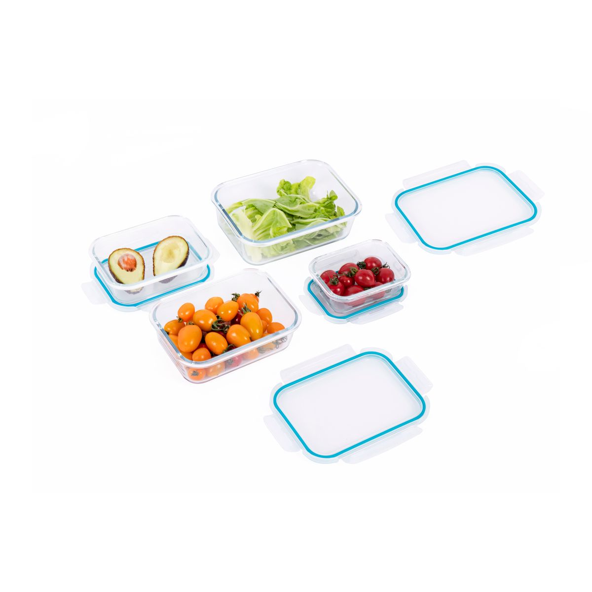 Frischhaltebehälter aus Glas, 4er Set (Frischhaltedosen, Gefrierdosen, wie LOCK & LOCK) 3 Frischhaltebehälter aus Glas, 4er Set (Frischhaltedosen, Gefrierdosen, wie LOCK & LOCK) – Bild 3