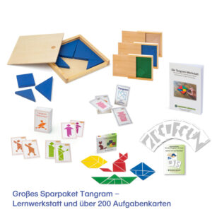 Großes Sparpaket Tangram – Lernwerkstatt und über 200 Aufgabenkarten