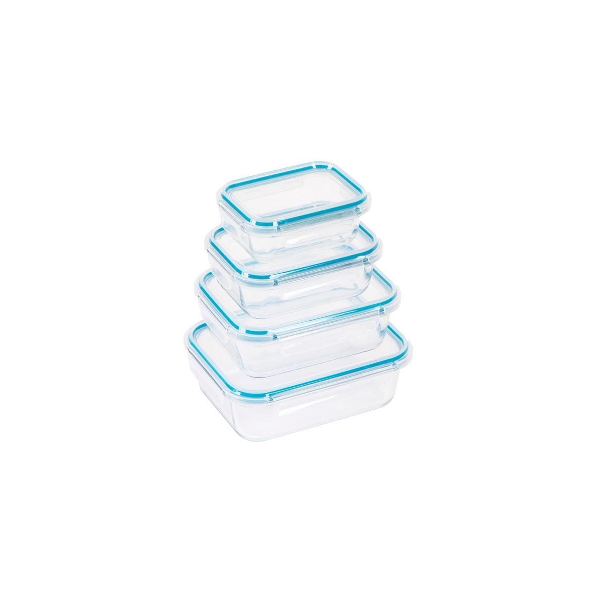 Frischhaltebehälter aus Glas, 4er Set (Frischhaltedosen, Gefrierdosen, wie LOCK & LOCK) 4 Frischhaltebehälter aus Glas, 4er Set (Frischhaltedosen, Gefrierdosen, wie LOCK & LOCK) – Bild 4