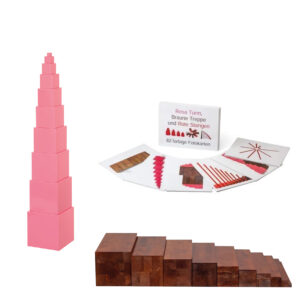 Set: Rosa Turm und braune Treppe