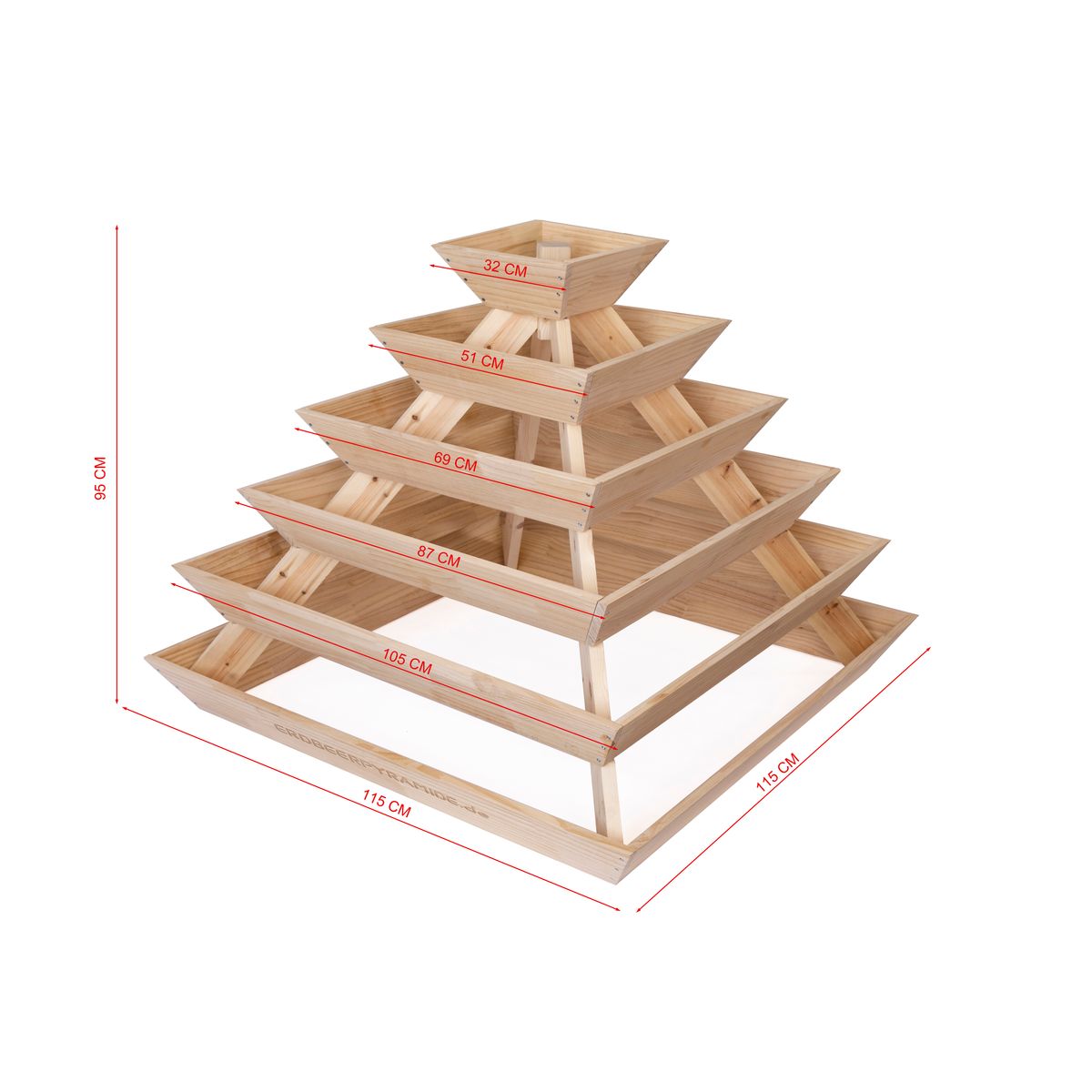 Große Pflanzpyramide aus witterungsbeständigem Lärchenholz - ideal als Erdbeerpyramide, Kräuterpyramide oder Blumenpyramide 5 Große Pflanzpyramide aus witterungsbeständigem Lärchenholz - ideal als Erdbeerpyramide, Kräuterpyramide oder Blumenpyramide – Bild 5