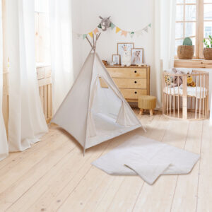 Premium Tipi Kinderzelt - Spielzelt mit gepolsterter Decke
