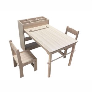 Kreativ-Ecke für Kinder - 1 Tisch mit zwei Stühlen und Regal