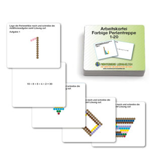 Arbeitskartei Farbige Perlentreppe 1-20