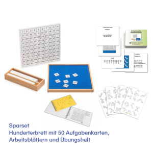 Sparset Hunderterbrett mit 50 Aufgabenkarten, Arbeitsblättern und Übungsheft