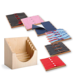 6 Lernrahmen mit Verschlüssen im Holzaufsteller