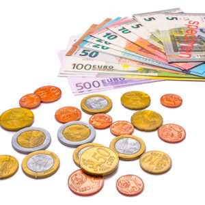 Euro-Rechengeld - Spielgeldsatz mit 22 Scheinen und 22 Münzen