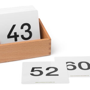 Sparset: Karteikarten Zahlen 1 bis 100 für den Hunderterteppich mit Holzkasten