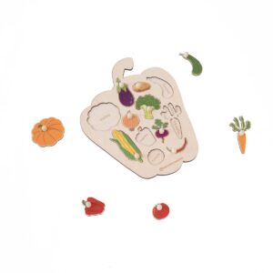 Gemüse-Puzzle aus Holz