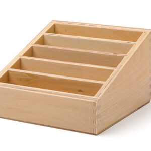 5-Fächer-Holzkasten mit angeschrägter Öffnung