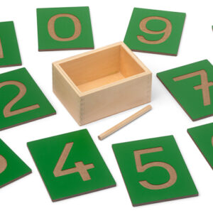Nachspur-Zahlen von 0-9 im Holzkasten