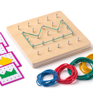 5x5 Geobrett mit Aufgabenkarten und Legevorlagen