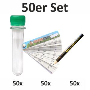 50 x PETLING mit Deckel (FTF) + Logbuch + Stift (Set Behälter Geocaching Versteck)