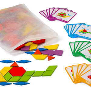 Geometrische Tangram-Muster aus Holz