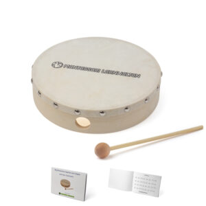 Trommel/Tamburin für musikalische Früherziehung inklusive Buch zum Spielen und Singen als Download