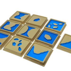 Tafeln mit 10 Land- und Wasserformen