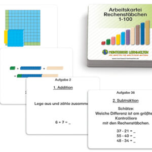Arbeitskartei Rechenstäbchen 1-100