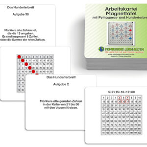 Arbeitskartei Magnettafel mit Pythagoras- und Hunderterbrett