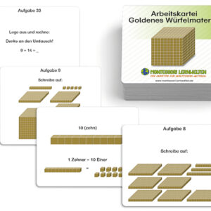 Arbeitskartei Goldenes Würfelmaterial