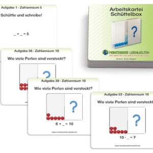 Arbeitskartei Schüttelbox - 55 Aufgabenkarten mit rückseitiger Selbstkontrolle